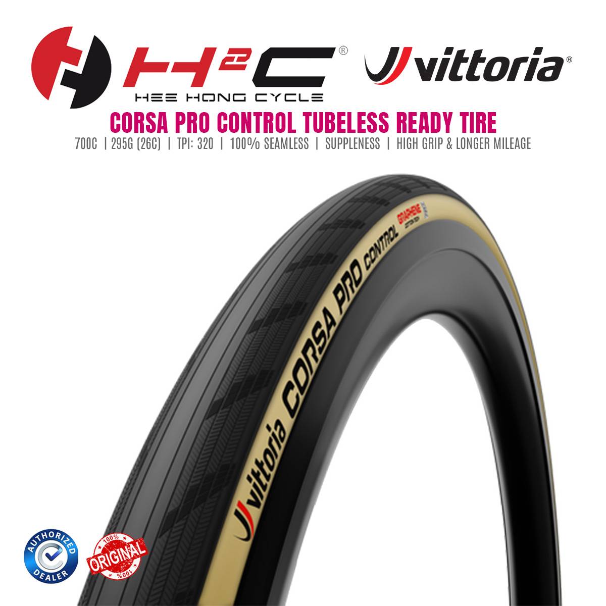 Vittoria Corsa Pro Control Tubeless Ready Cycling Tire